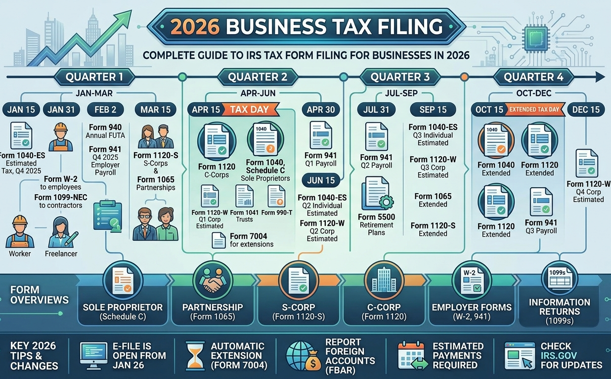 Complete Guide to IRS Tax Form Filing for Businesses in 2026